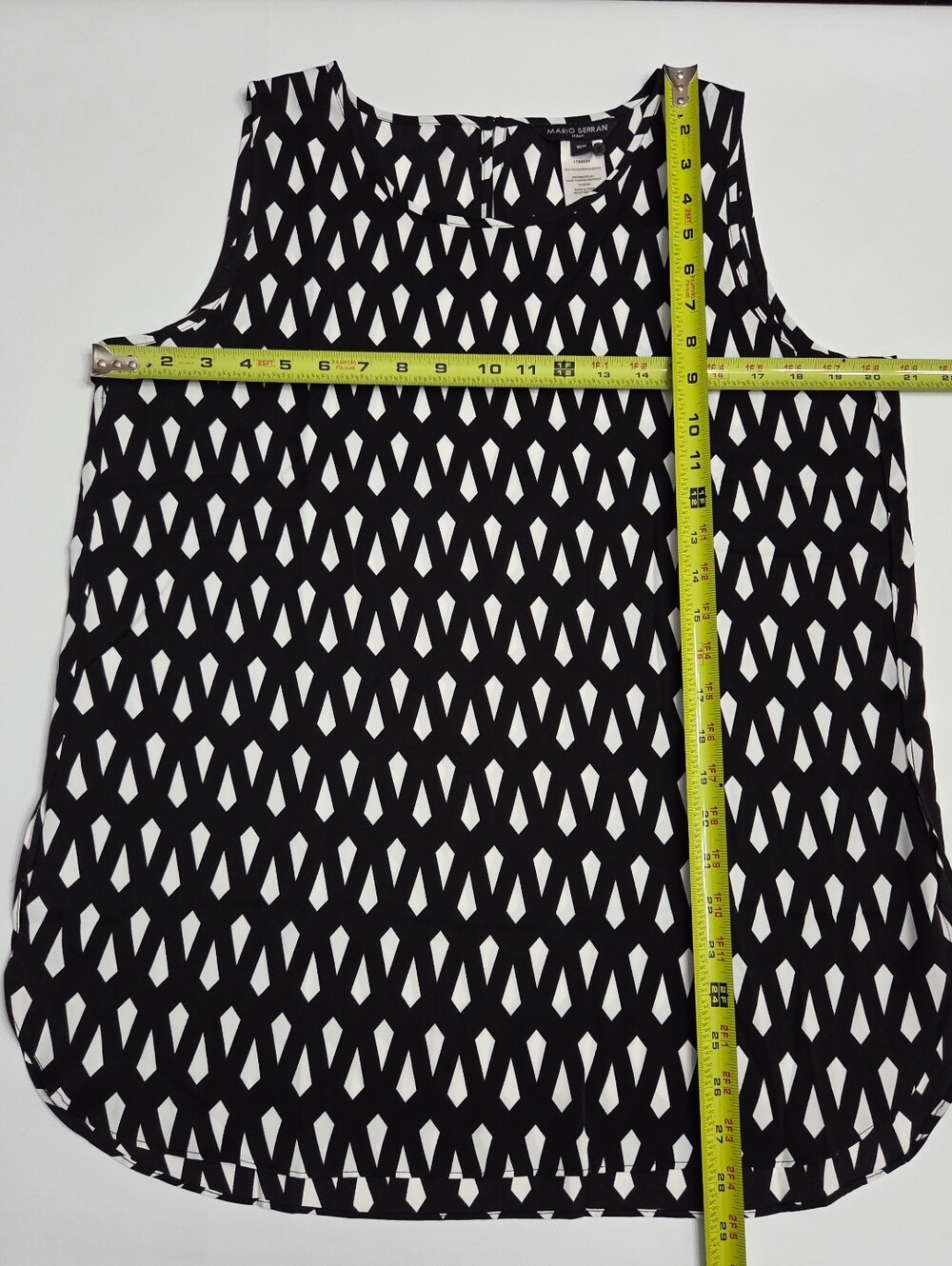 Mario Serrani Black & White Geometric Sleeveless Top Size M - Picture 11 of 11